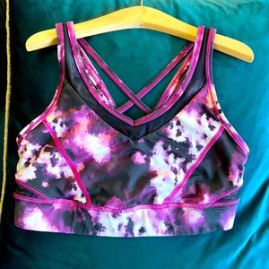 Lululemon Sports Bra, Tie Die Purple, Full Coverage, Size 6